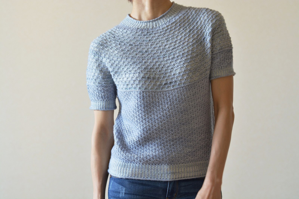 Пуловер спицами "Ishidatami"