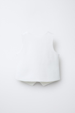 ZARA ЖИЛЕТ БЕЗ РУКАВОВ, БЕЛЫЙ