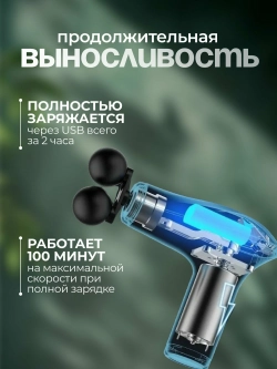 Перкуссионный массажер для тела, для ног, шеи, плеч, спины, массажный пистолет HB-011