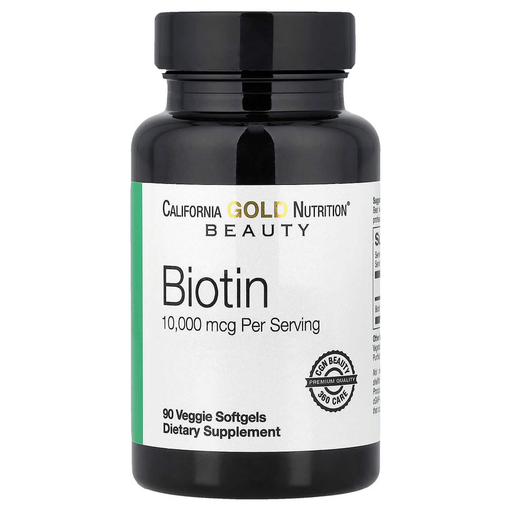 California Gold Nutrition, биотин, 10 000 мкг, 90 вегетарианских капсул