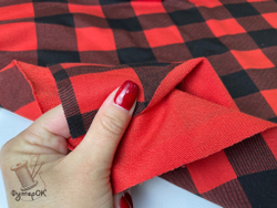 Футер 2-н петля КЛЕТКА КРАСНАЯ