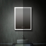 Зеркало-шкаф с подсветкой Эльба, 50x75 см (сенсорный выключатель, часы, правый, белый корпус)