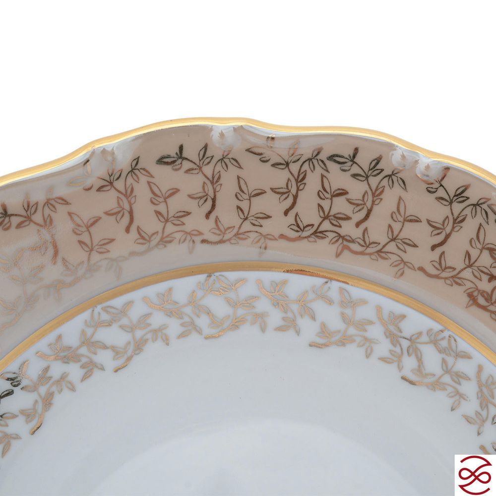 Набор глубоких тарелок Queen's Crown Aristokrat Лист бежевый 23 см (6 шт)