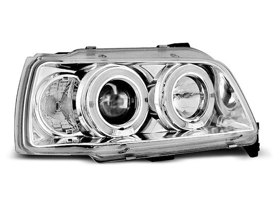 Передние фары Renault Clio 1 angel eyes chrome