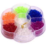 Набор для создания украшений-бисер Alingar, 80х80х12 мм, "Rainbow", бисер 6 цв., 1х1,1 м леска, пластик. пенал