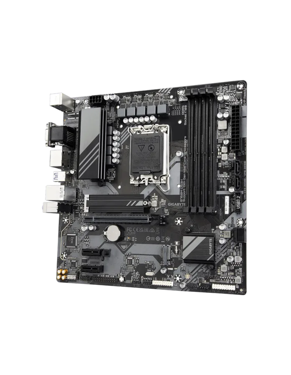Материнская плата GIGABYTE B760M DS3H, LGA1700, B760, 4*DDR5, 4*SATA, 2*M.2, 3*USB 3.2, 2*USB 2.0, Type-C, 1*PCIx16, 2*PCIx1, D-Sub+HDMI+2*DP ,mATX