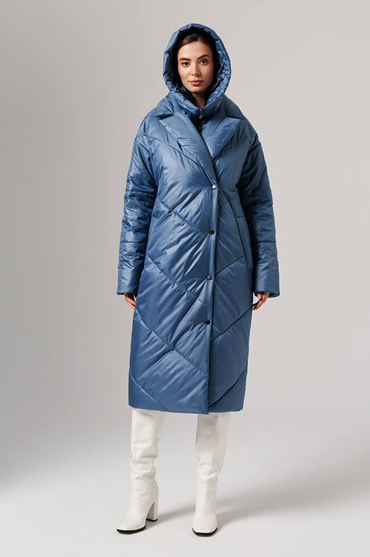 0109 Пальто женское (дымчато-голубой)
