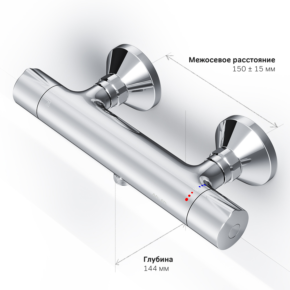 F8040000 Like, смеситель д/душа с термостатом, хром, шт