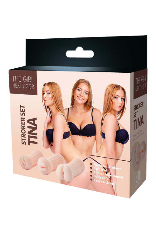 Набор мастурбаторов Dream Toys Girl Next Door Tina 10,5 см, 3 канала