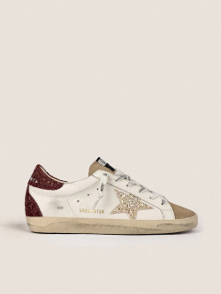 Super Star with gold glitter star and burgundy glitter heell tab