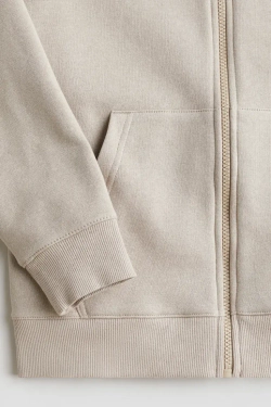 H&M Толстовка с капюшоном и застежкой-молнией, светло-бежевый