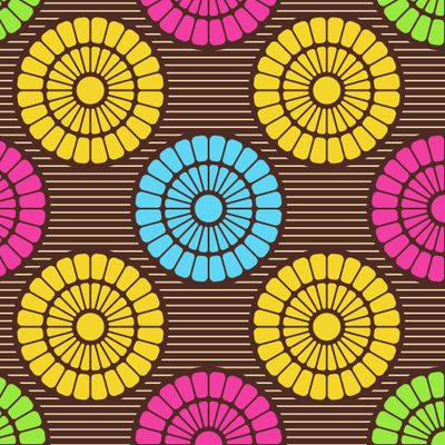 Африканский цветной орнамент, круглые геометрические формы