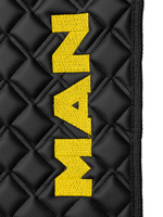 Ковры MAN TGX (автомат, механика) (экокожа, черный, черный кант, желтая вышивка)