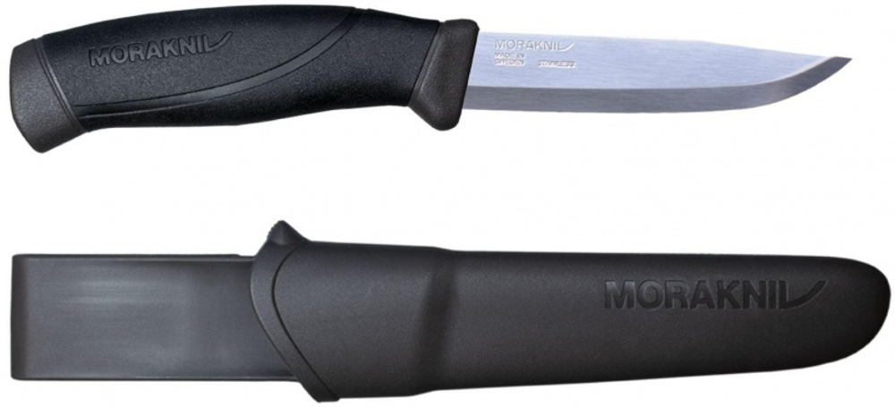 Нож Morakniv Companion, универсальный/туристический, нержавеющая сталь, 104мм, чёрный