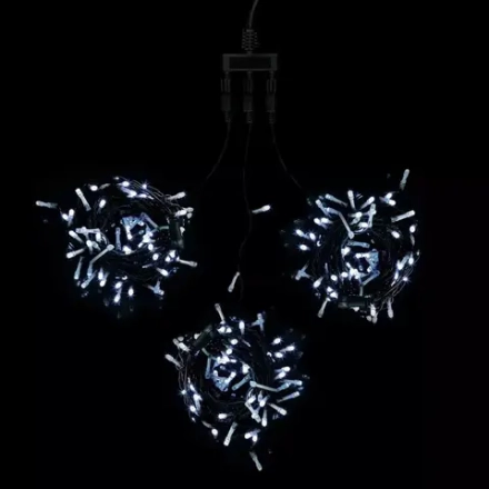 Комплект мерцающих гирлянд на деревья 60 м., 3 луча по 20 м, 24V, 600 холодных белых LED ламп, черный ПВХ, LTC (KDD600BLW-11-1W)
