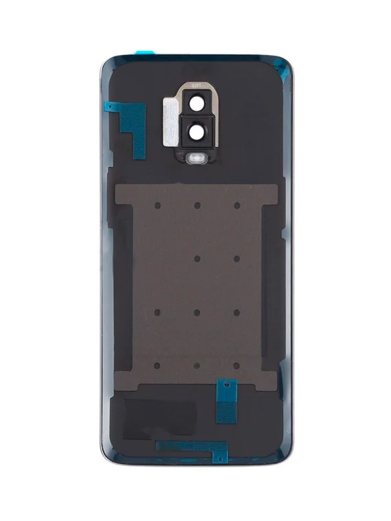 Задняя крышка для OnePlus 6T черная глянцевая (Mirror Black) со стеклом камеры