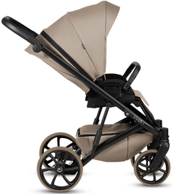 Детская коляска Tutis Viva 6 Plus Leather 3 в 1 с автокреслом Elo Lux EduSky Black 1612149 Cappuccino