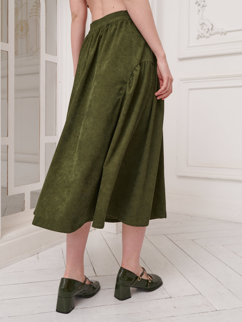 Юбка бохо вельветовая миди