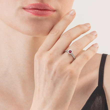 Кольцо Coeur de Lion Red-Silver 17.2 мм 0228/40-0317 54