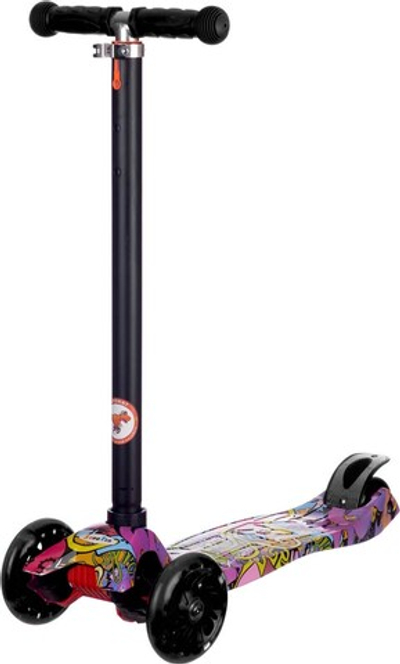 Самокат детский трехколесный Игрокат Dino Print Graffiti Purple black