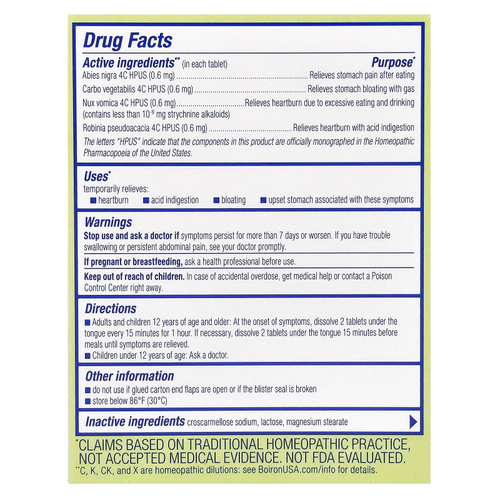 Boiron, Acidil, средство от изжоги, без добавок, 60 таблеток Meltaway