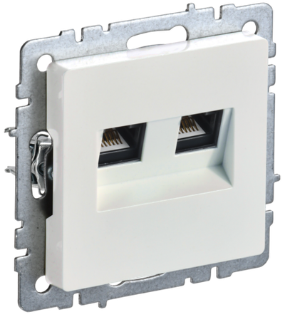 BRITE Розетка двойная RJ11+RJ45 кат.5E РК/Т12-БрЖ жемчуг IEK