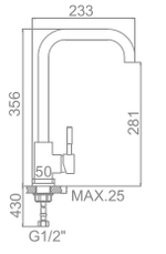 СМЕСИТЕЛЬ ДЛЯ КУХНИ CASELA ВЫС/ИЗЛИВОМ С ГАЙКОЙ S98CL 74998А-4 НЕРЖ СТАЛЬ САТИН
