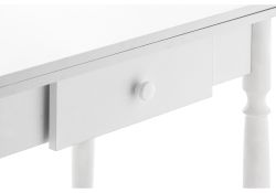 Стол Брентон с ящиком 60(120)х79х75 белый глянец