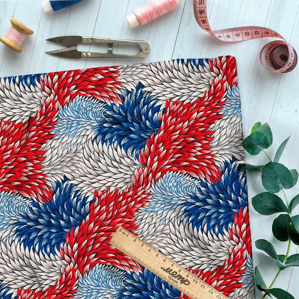 Ткань премиум Оксфорд 600D цветочный салют