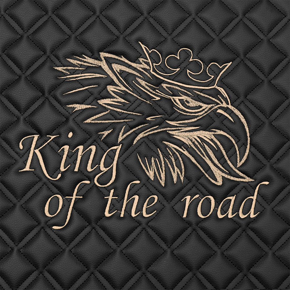 Ковры SCANIA 5 серии G (автомат), (экокожа, черный, бежевый кант, бежевая вышивка)