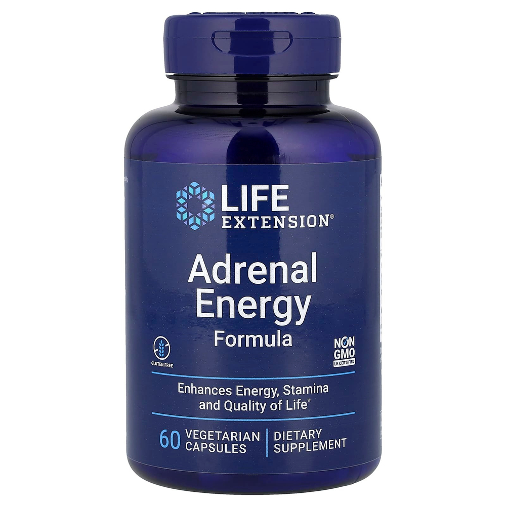 Life Extension, Адреналиновая энергетическая формула, 60 вегетарианских капсул