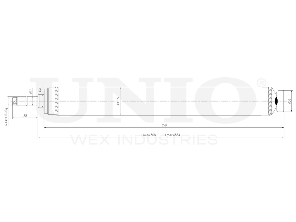 Амортизатор масляный передней подвески UNIO SAB-20040