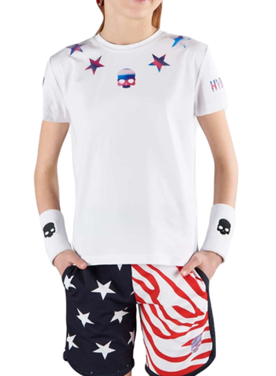 Футболка для мальчика теннисная Hydrogen Star Tech T-Shirt - white/blue