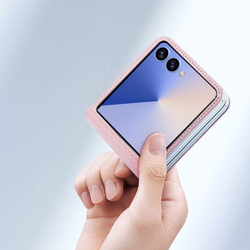 Чехол розового цвета из искусственной кожи от Dux Ducis для Samsung Galaxy Flip 7, серия Bril Series Case