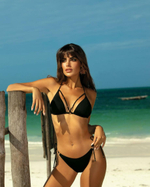 Раздельный купальник с золотистой фурнитурой (Размер: 75/38) (Цвет: черный)