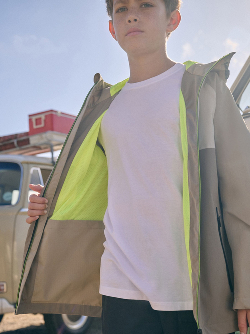 Куртка непромокаемая с капюшоном для мальчика Next E82-311, Бежевый