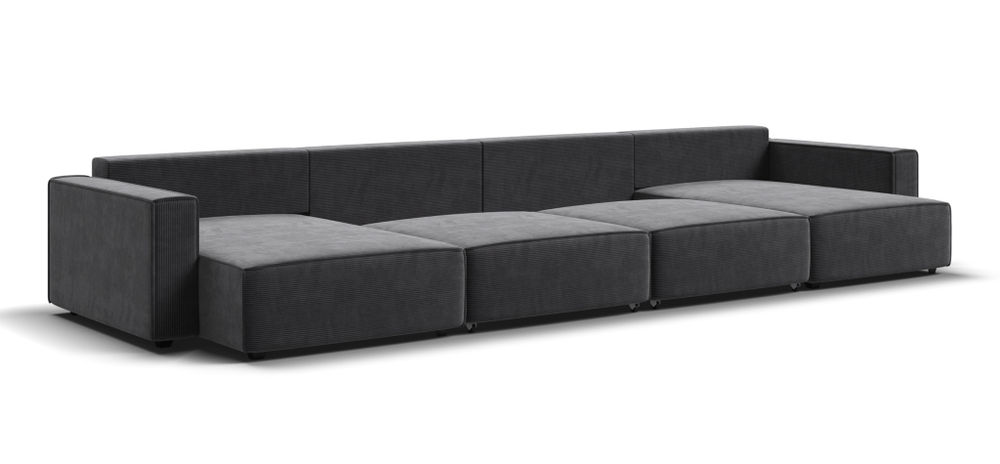 П-образный диван BOSS SOFT MODOOL Вельвет CORD графит