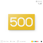 Номер на дверь 500, табличка на дверь для офиса, квартиры, кабинета, аудитории, склада, желтая 120х70 мм, Айдентика Технолоджи