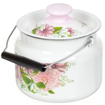 Бидон эмал сталь, 2 л, с ручкой, в асс, Керчь, 40604-102/6-У4