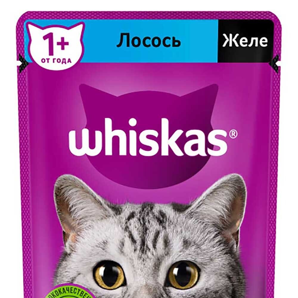 Whiskas 75 г желе с лососем - консервы (пауч) для кошек