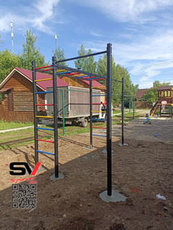 Монтаж уличной шведской стенки Sv Sport (3 вертикальных столба)