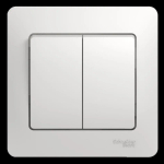 GLOSSA 2-клавишный ВЫКЛЮЧАТЕЛЬ, сх.5, 10АХ, в сборе, БЕЛЫЙ