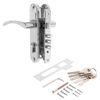 Замок AVERS врезной 1023/60-CR хром 61,5мм 5кл