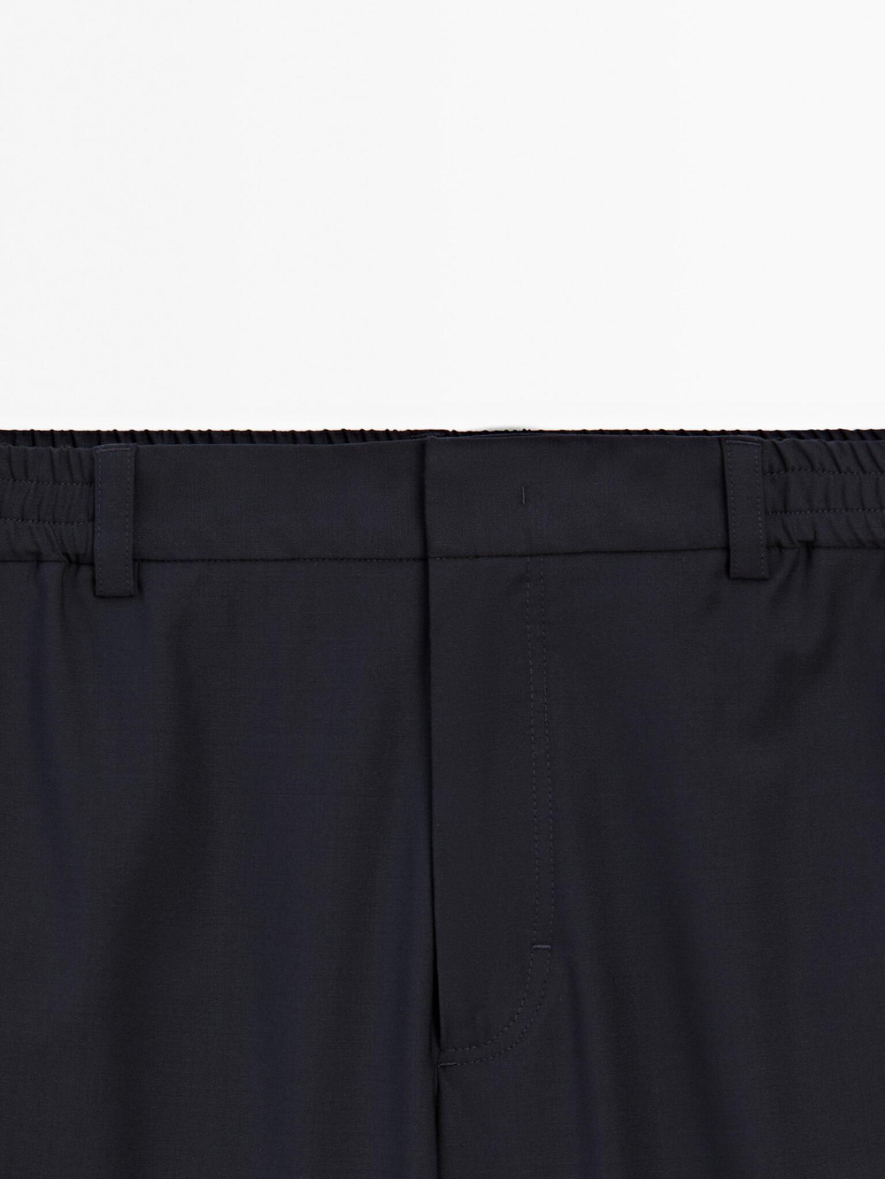 Massimo Dutti Брюки-джоггеры из шерстяной смеси, темно-синий