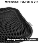 Передние автомобильные коврики ЭВА с бортами для MINI Hatch III (F55, F56) 13-24г.