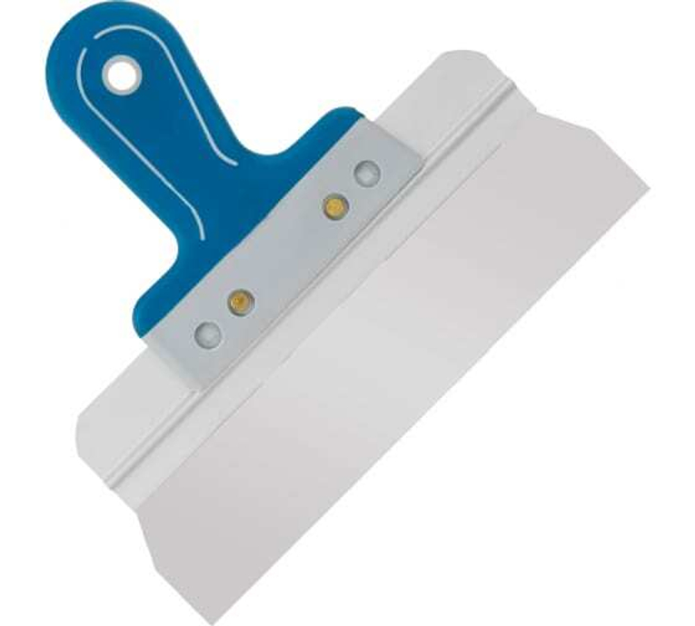 Шпатель фасадный прямой нерж.сталь 0,6мм литая рукоятка 250мм 12-9-025