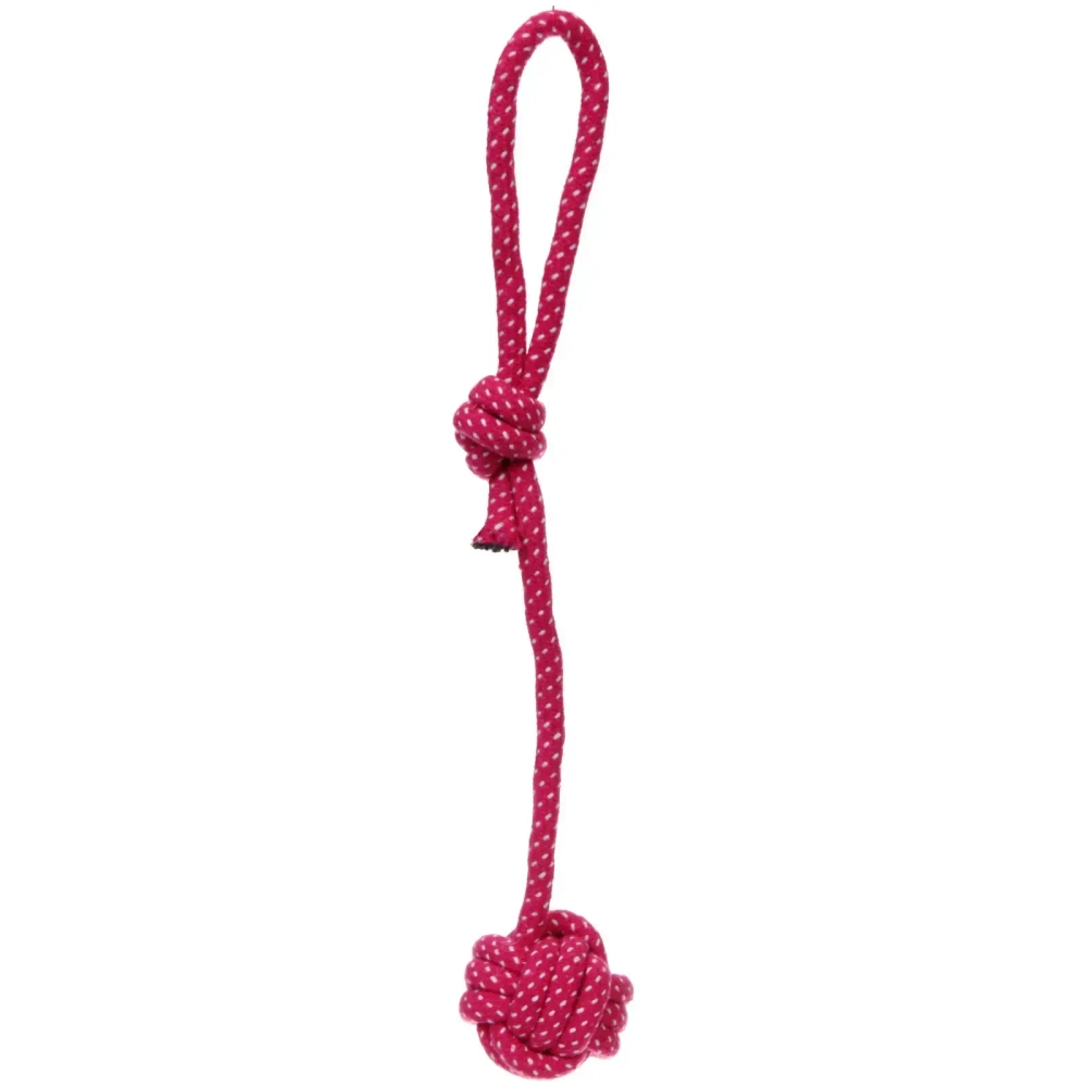 Игрушка - канат для собак мелких и средних пород «НЕСКУЧАЙКА», цвет фуксия, 27,5см / 53гр (лейбл)