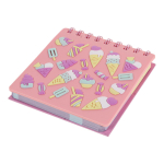 Блокнот "Icecream" 11,8*12,6 см 80л спираль силиконовая обложка, 4 дизайна