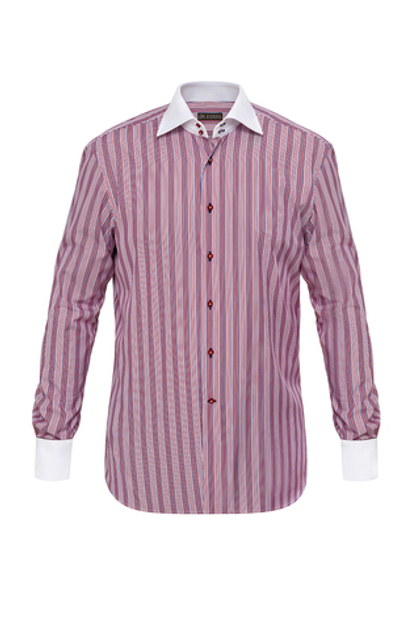 Рубашка в красно-синюю полоску с белыми контрастами Napoli-2