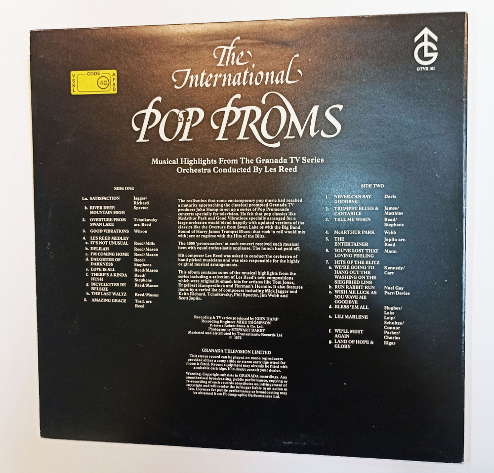 Винтажная виниловая пластинка LP Les Reed Orchestra The International Pop Proms (UK 1976)